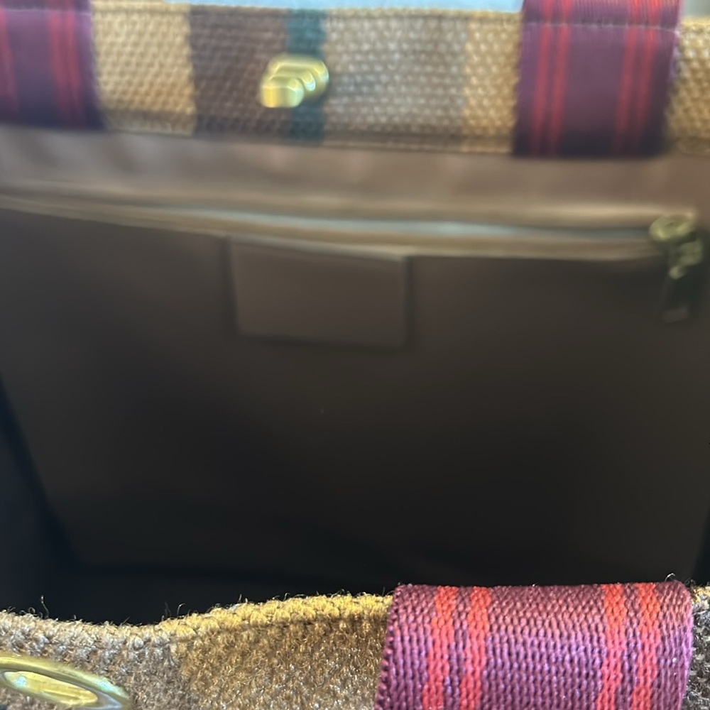 Striped Brown and Tan Tote Bag - Picture 8 of 8